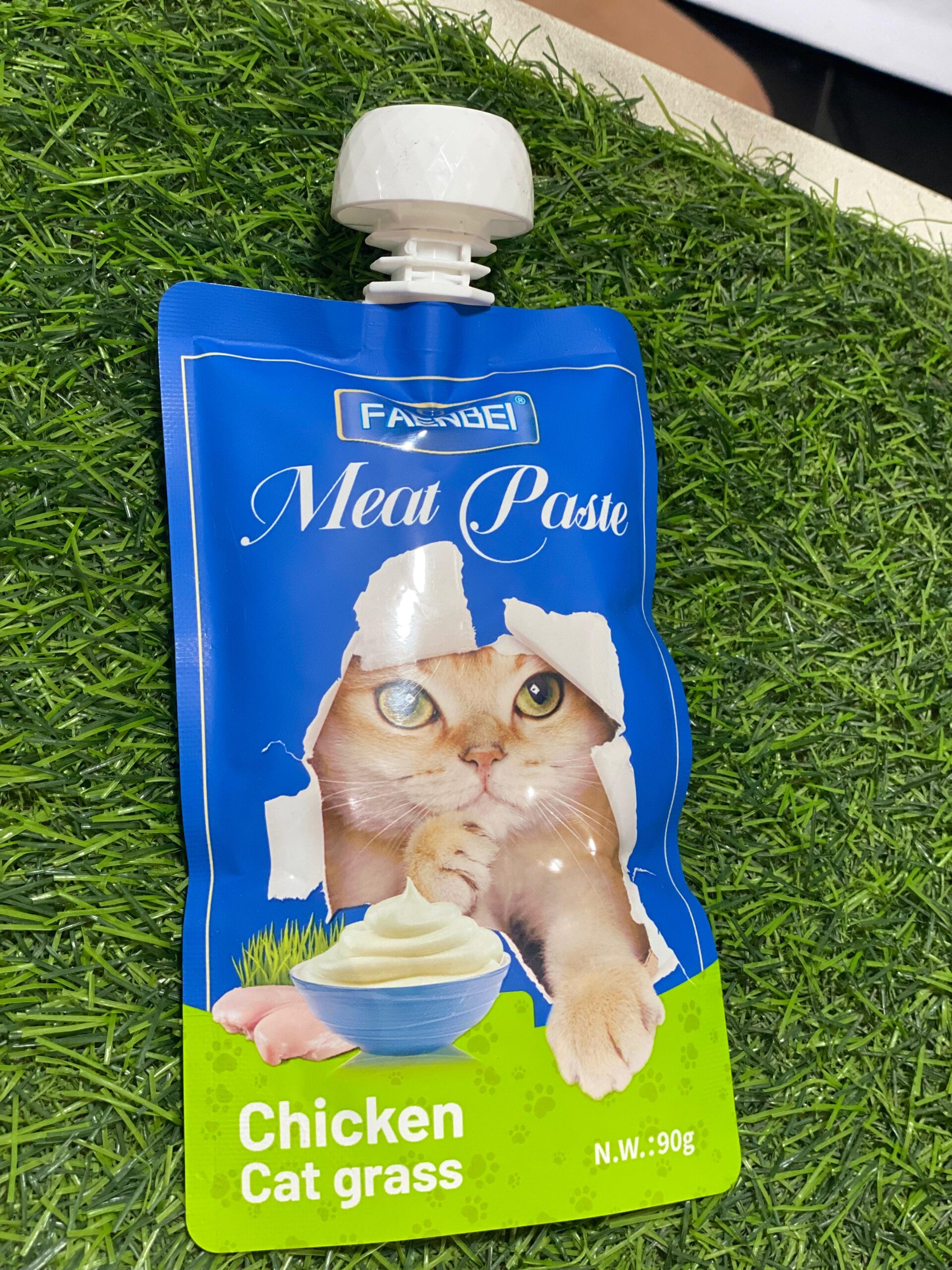 FAENBEI MEAT PASTE TUBE 90G CHICKEN CAT GRASS